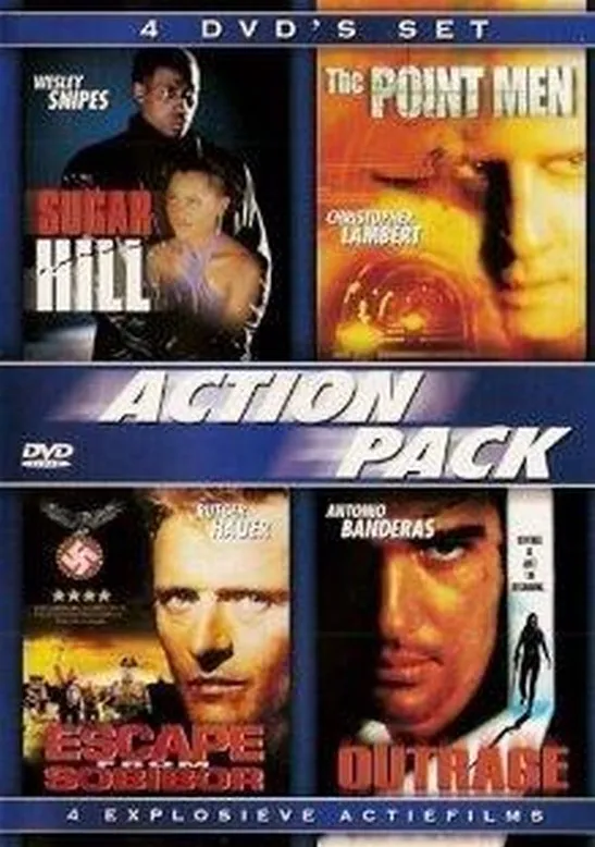 Omslag van Action Pack: Sugar Hill ,The Point Men ,Escape from Sobibor, Outrage