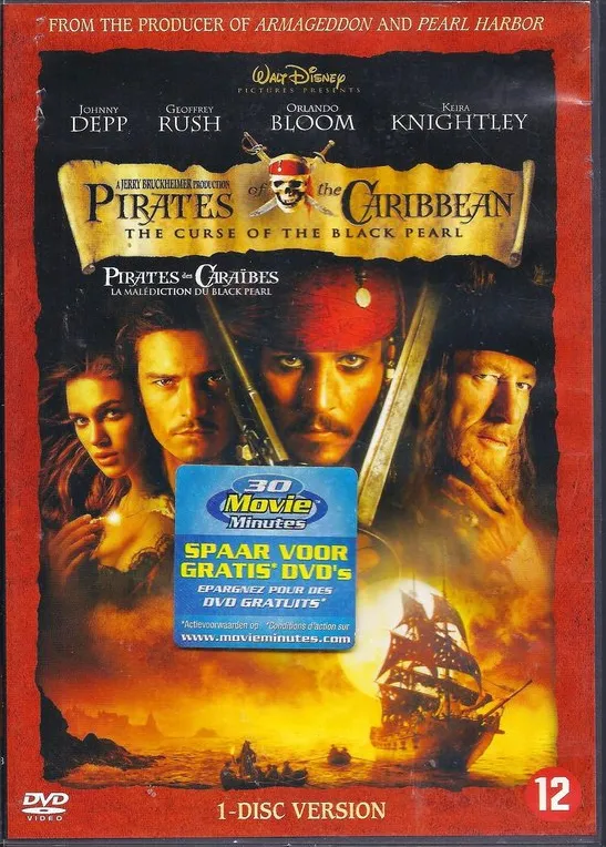 Omslag van Pirates Of The Caribbean 1 - The Curse Of The Black Pearl (DVD)