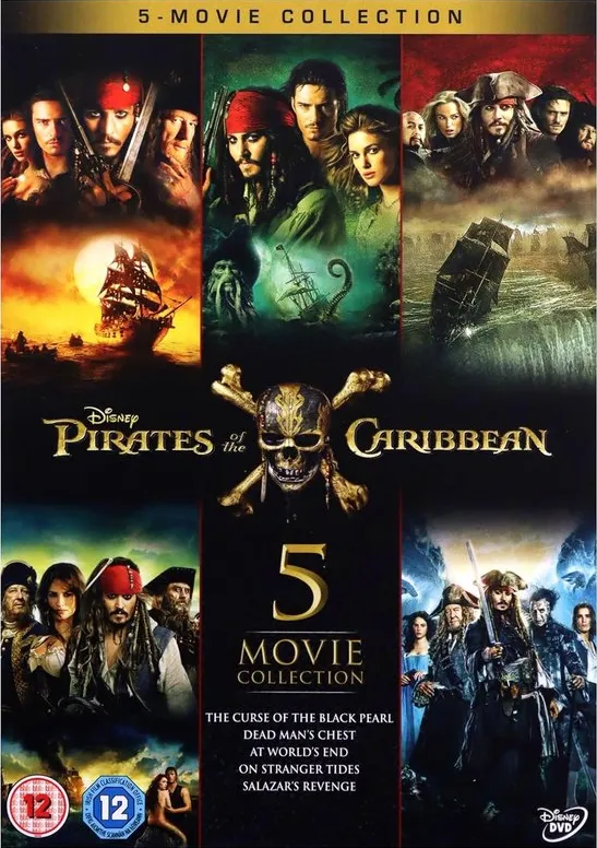 Omslag van Pirates Of The Caribbean 1-5 (DVD)