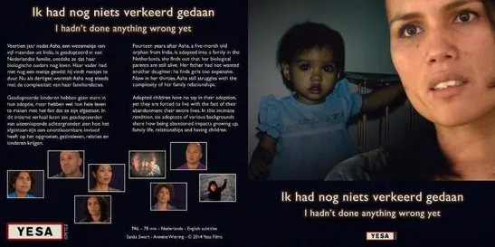 Omslag van “Ik had nog niets verkeerd gedaan”. Documentaire over adoptie.